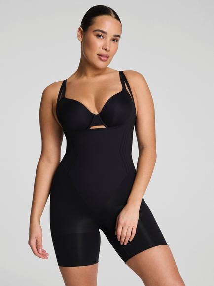 Spanx SPANXsculpt™ Firm Compression GoFigure Open-Bust Mid-Thigh Bodysuit, Black