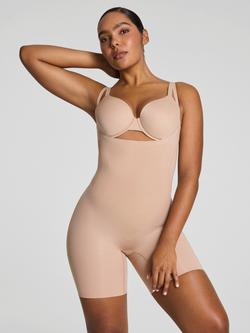 Spanx SPANXsculpt™ GoFigure Open-Bust Mid-Thigh Bodysuit - view 2, Chai