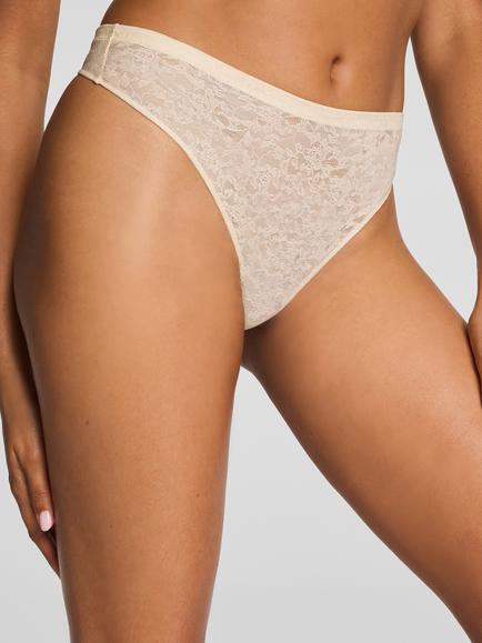 Spanx SPANXsupersmooth™ Light Compression Day to Date Night Lace Thong, Toasted Coconut