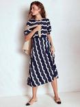 Boden Blanca Striped Spotty Midi Tea Dress