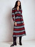 Boden Chevron Stitch A-Line Midi Dress