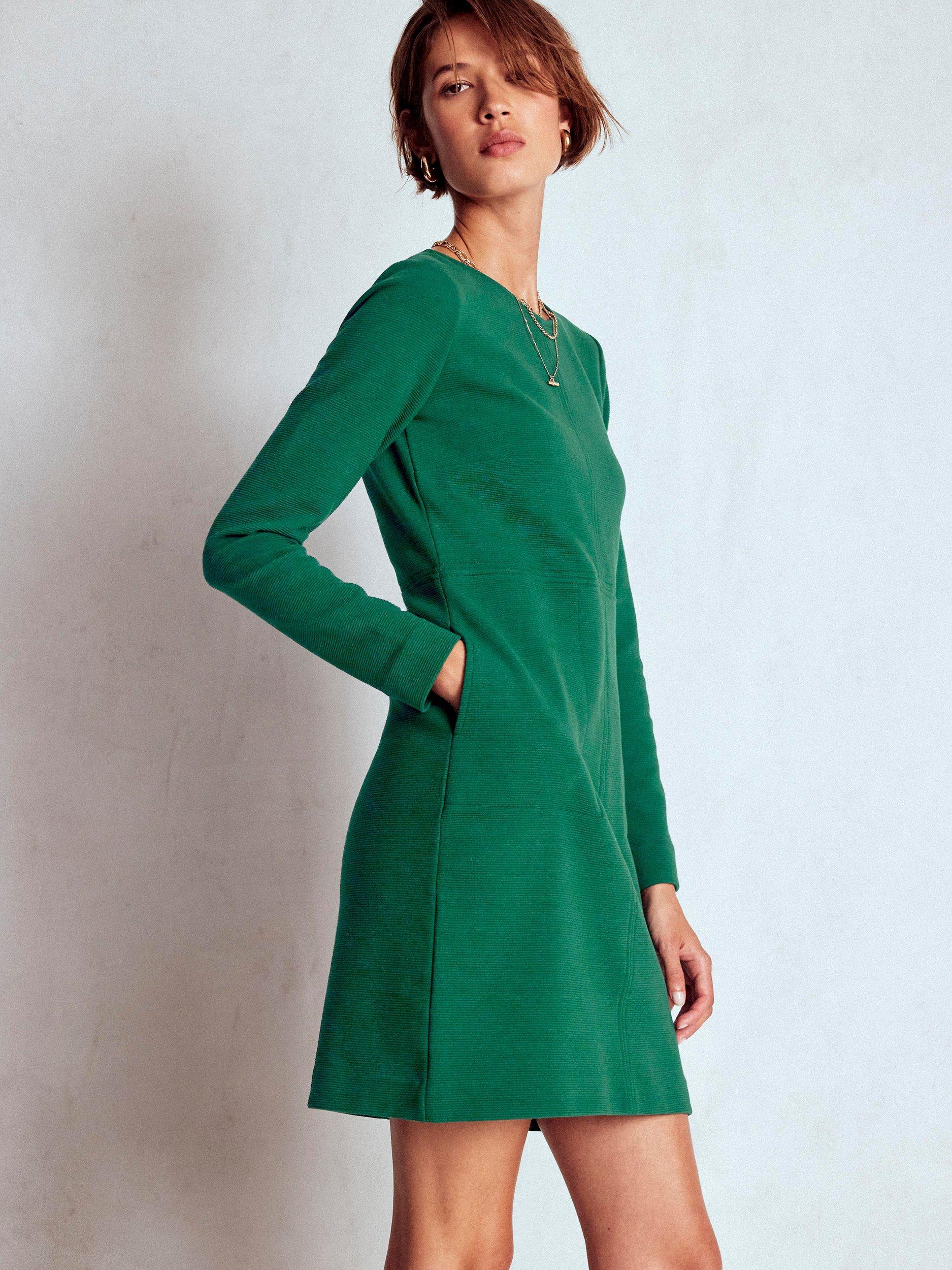Product image 1 of 6, which shows Boden Cornelia Ottoman Dress, Emerald Night, 14