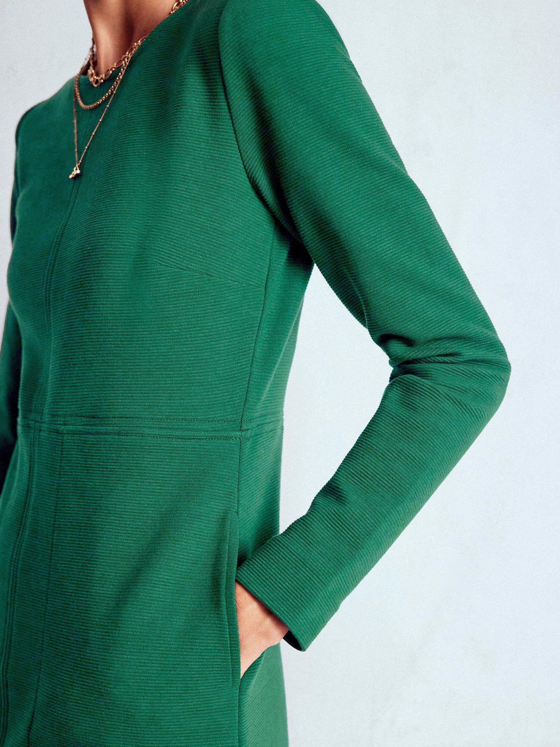 Product image 5 of 6, which shows Boden Cornelia Ottoman Dress, Emerald Night, 14