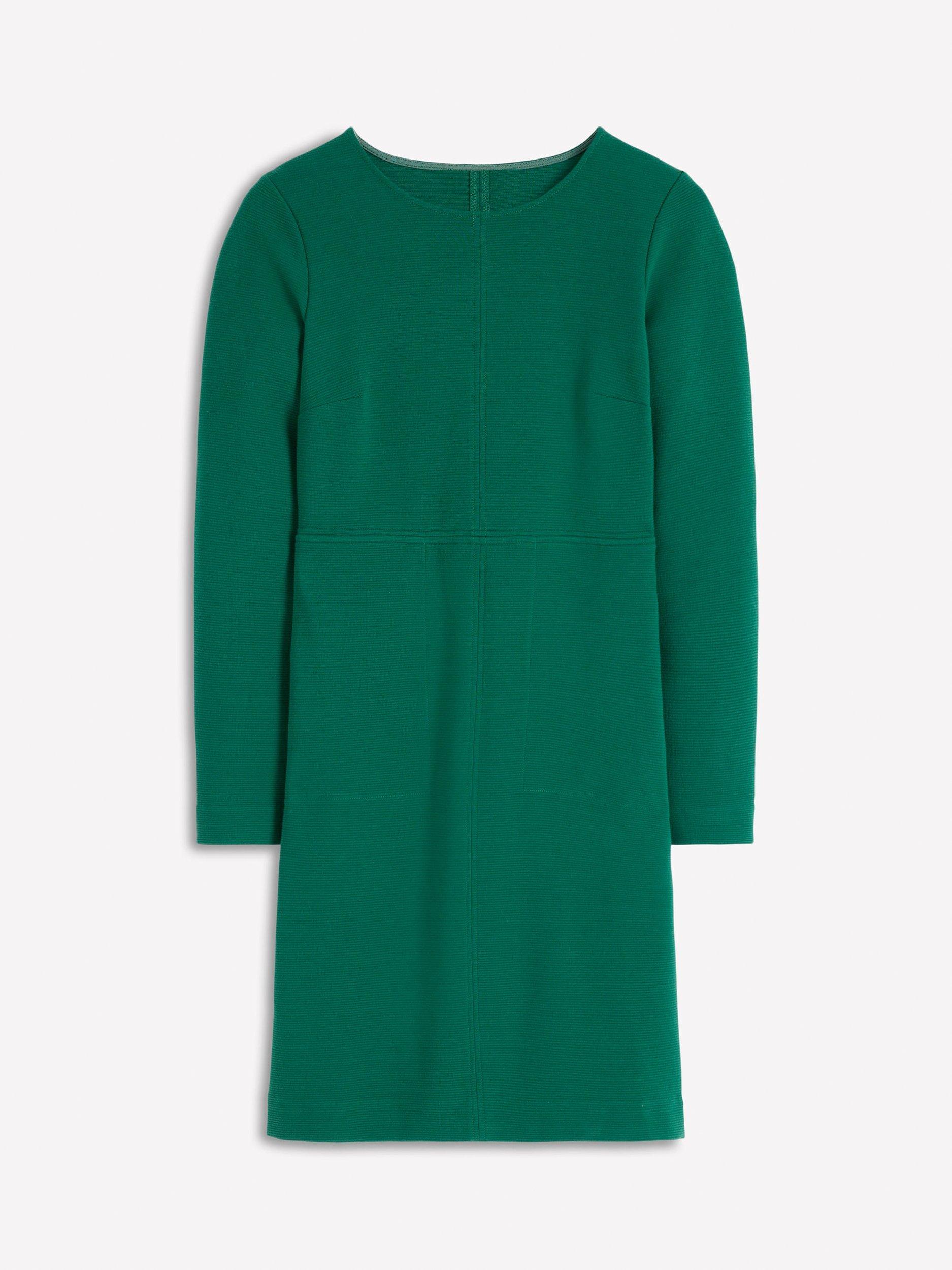 Product image 6 of 6, which shows Boden Cornelia Ottoman Dress, Emerald Night, 14