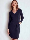 Boden Ellen V-Neck Ottoman Dress, Navy