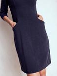 Boden Ellen V-Neck Ottoman Dress, Navy