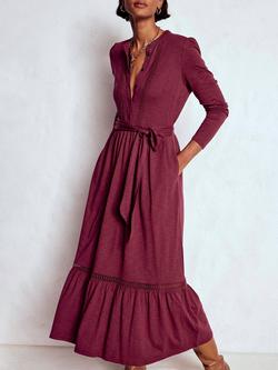 Boden Edwina Jersey Shirt Dress, Deep Wisteria - view 2, Deep Wisteria