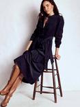Boden Cecily Corduroy Long Sleeve Cotton Midi Dress