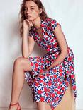 Boden Julia Floral Wrap Midi Dress, Red/Multi