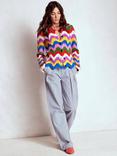 Boden Chunky Geometric Wool Blend Knit Cradigan