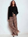 Boden Knitted Bow Cardigan, Black