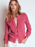 Boden Leticia Lace Trim Cardigan, Rose Pink