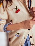 Boden Natalie Wool Blend Embroidered Round Neck Cardigan