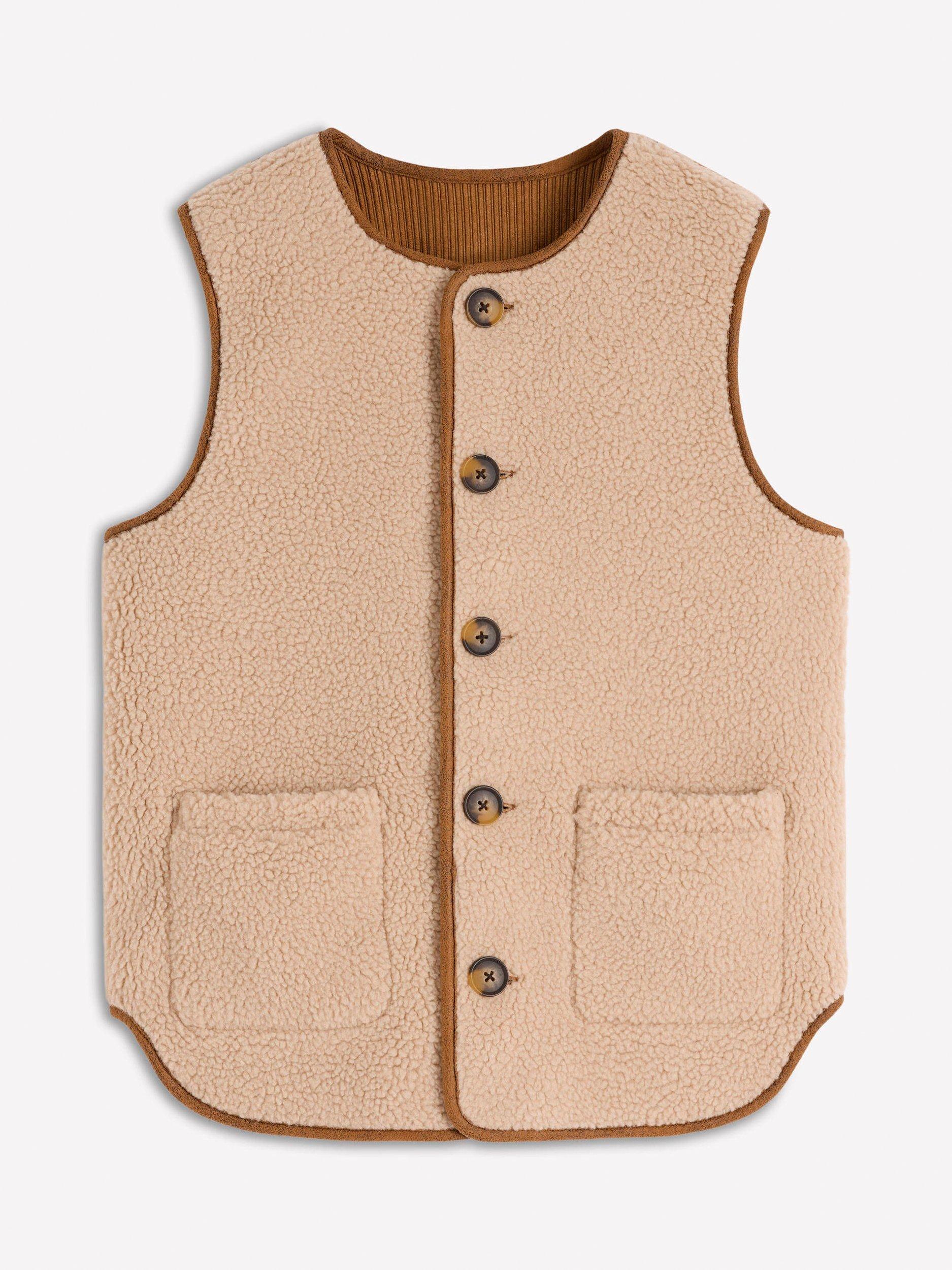 Product image 6 of 7, which shows Boden Clerkenwell Reversible Gilet, Brown/Natural, 10