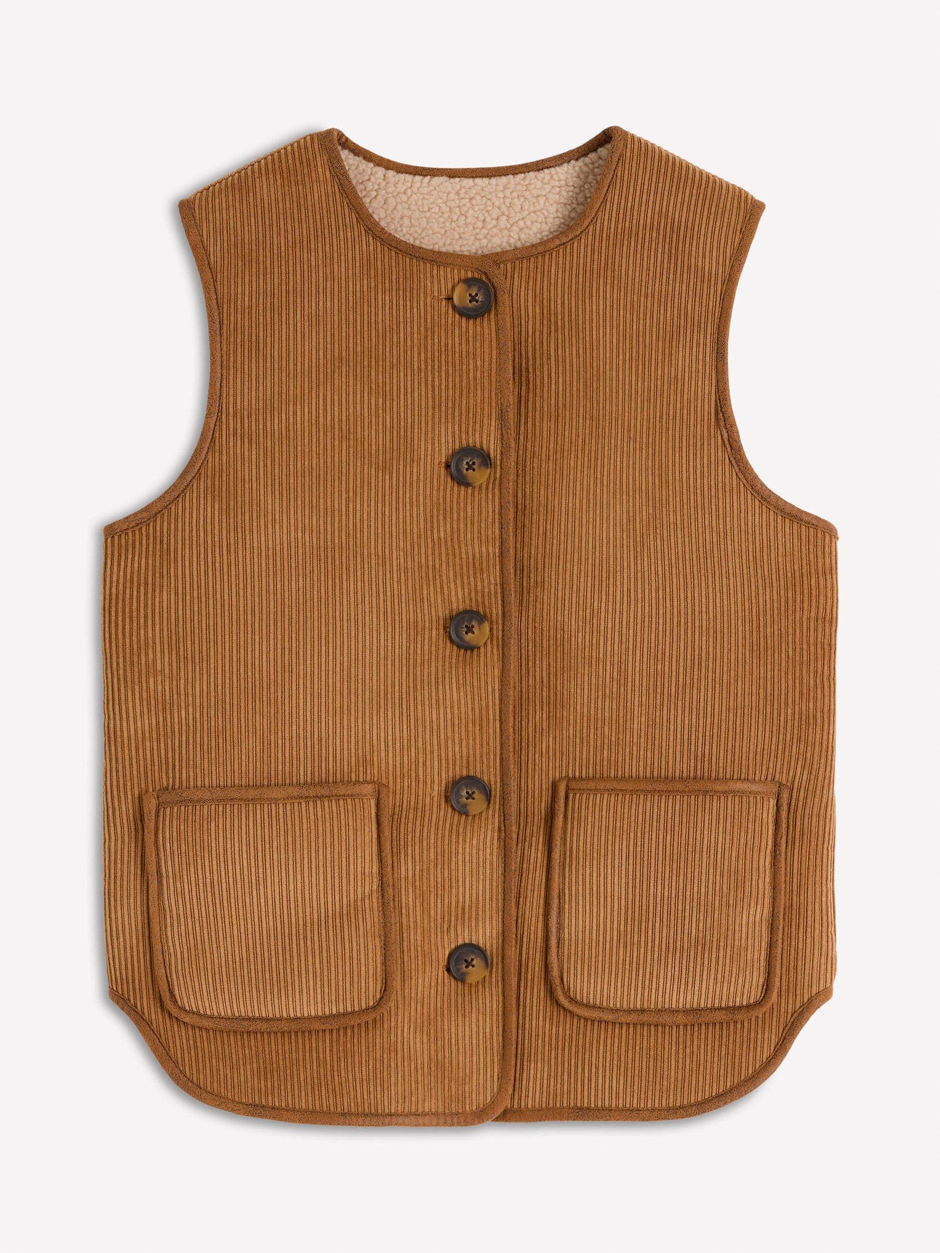 Product image 7 of 7, which shows Boden Clerkenwell Reversible Gilet, Brown/Natural, 10