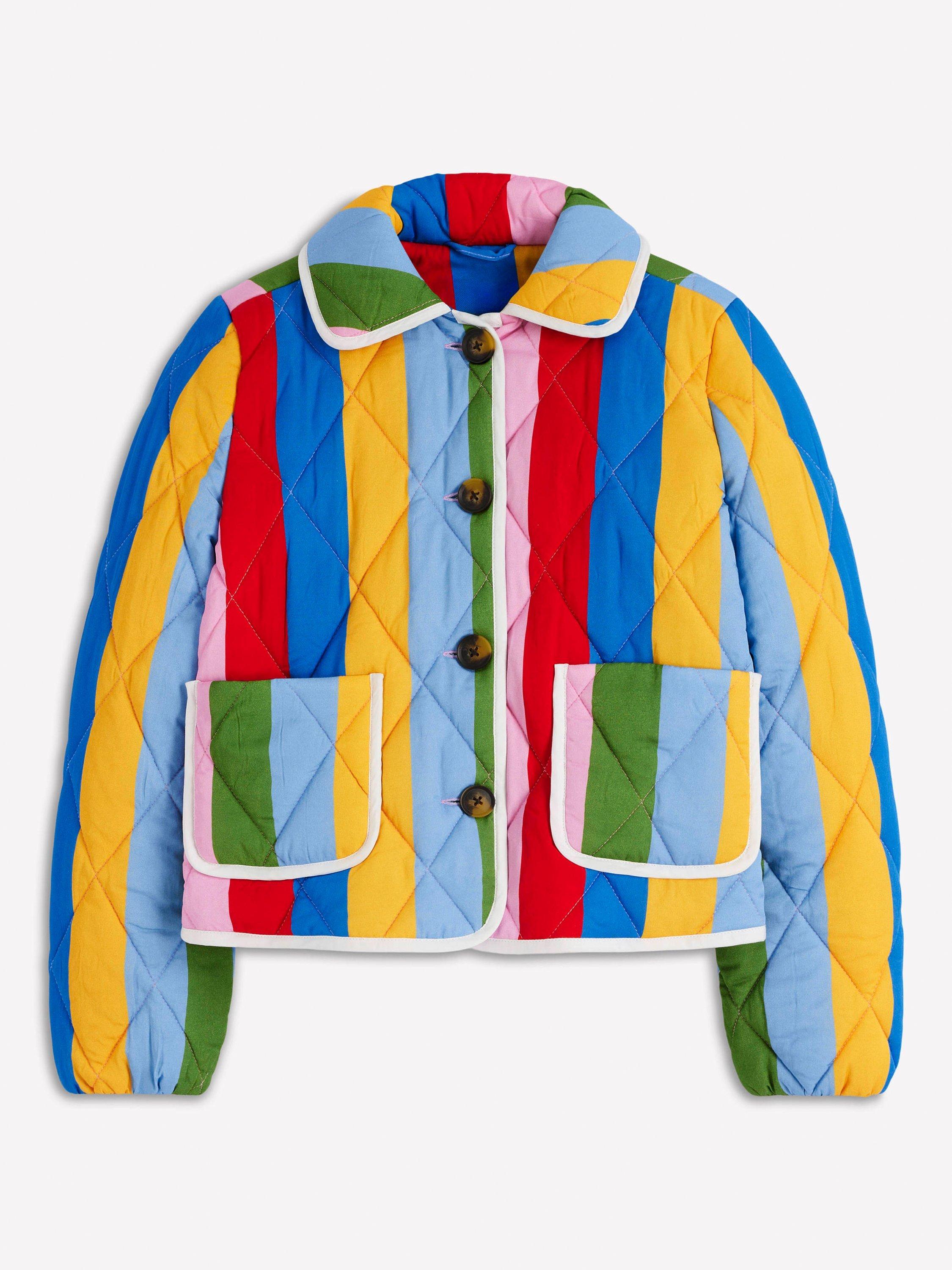 Product image 7 of 7, which shows Boden Fitzrovia Stripe Quilted Jacket, Multi, 12