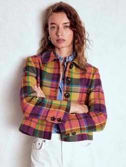 Boden Knightsbridge Check Wool Rich Jacket, Multi, Multi