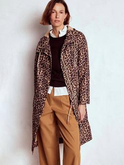 Boden Leopard Print Longline Rain Mac, Multi, Multi