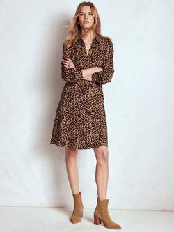 Boden Orla Animal Print Jersey Shirt Dress, Multi