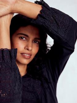 Boden Pippa Broderie Anglaise Jersey Dress - view 2, Navy