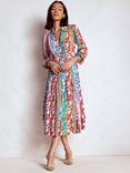 Boden Floral Stripe Pleat Shirt Dress, Multi