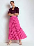 Boden Anna Tulle Tiered Spotty Midi Skirt, Pink