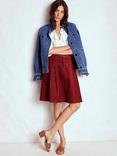 Boden Pleated Corduroy High Waist Mini Skirt