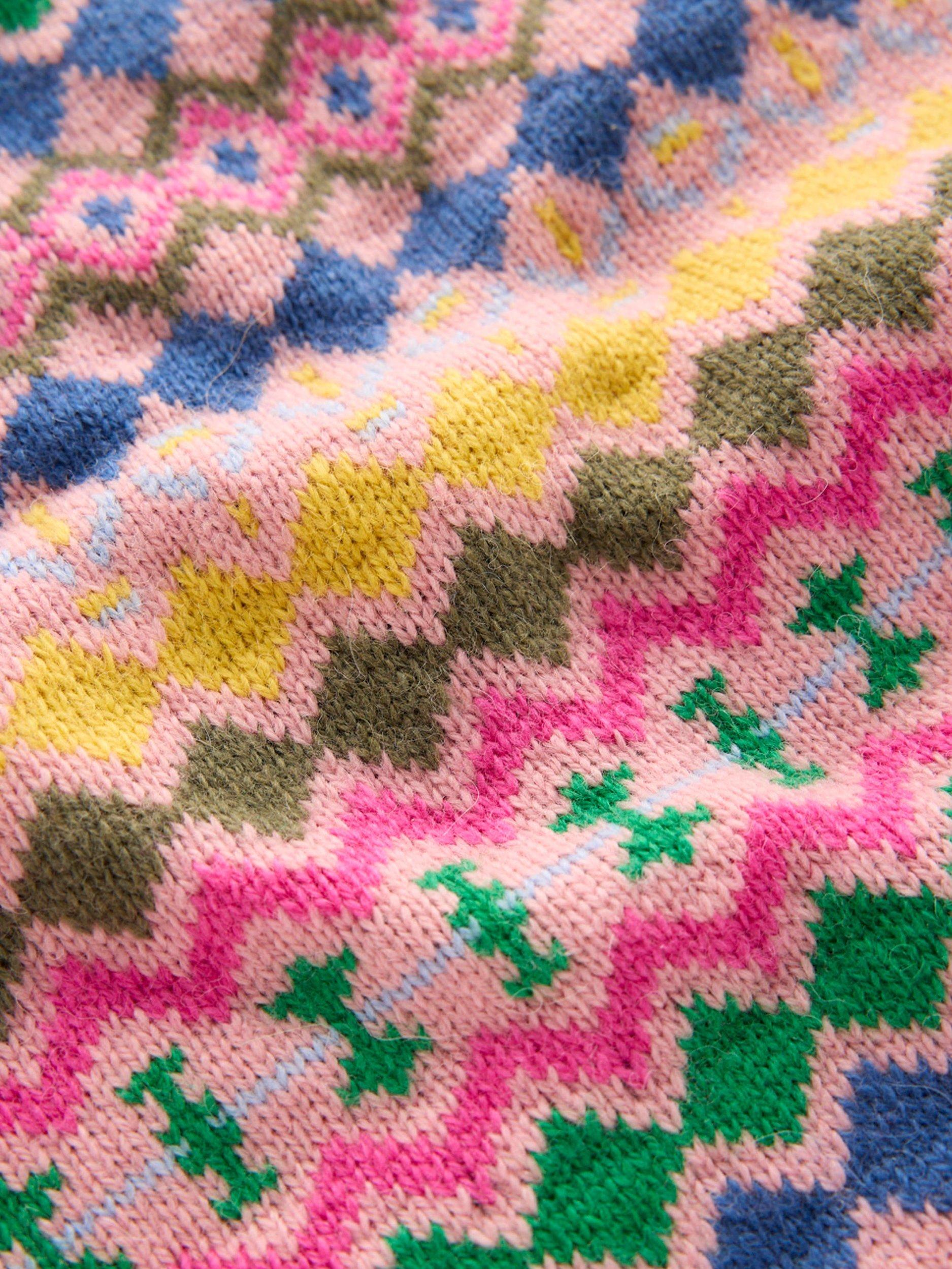 Product image 6 of 7, which shows Boden Edie Fair Isle Wool Blend Jumper, Pink/Multi, S