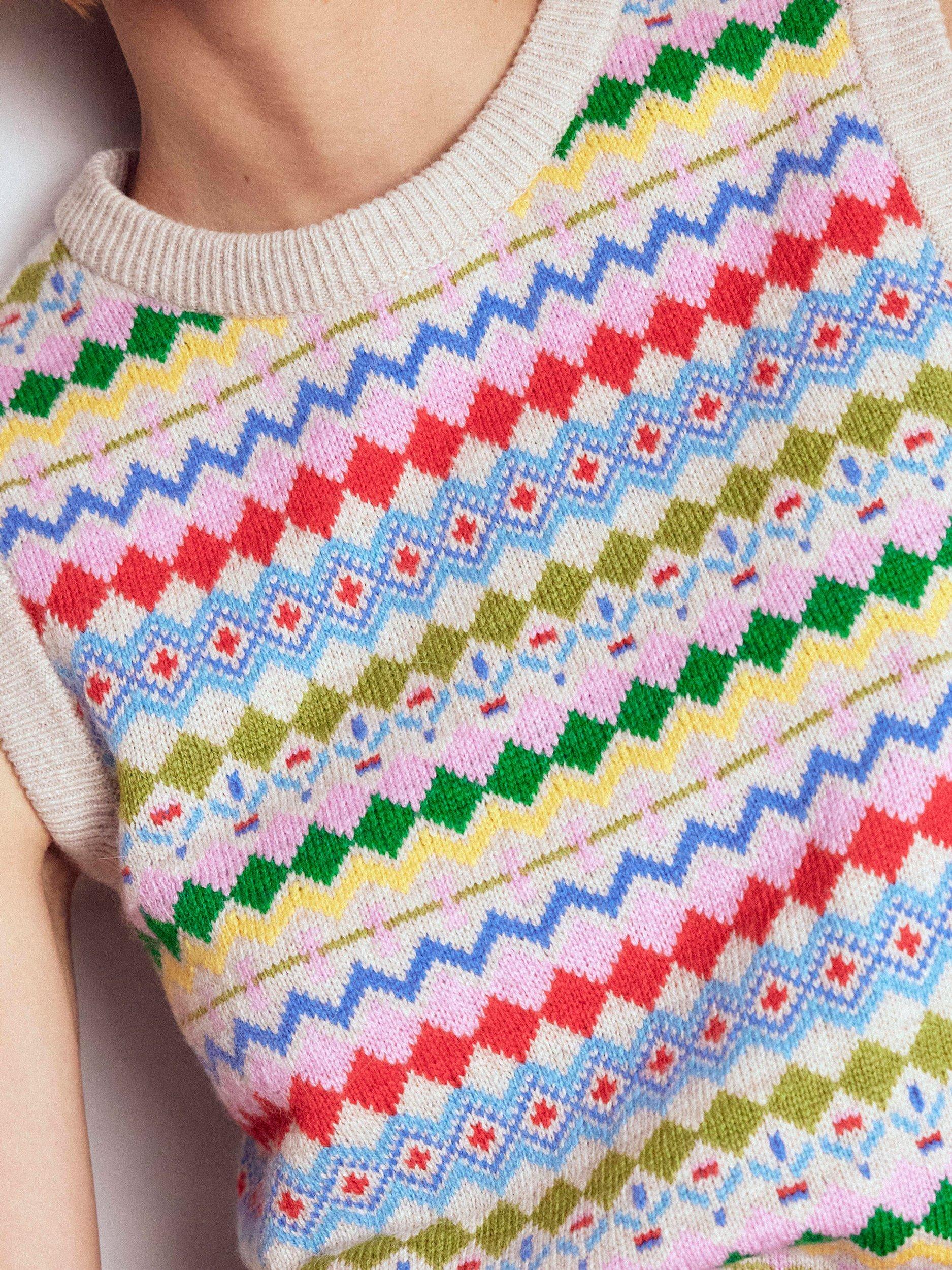 Product image 2 of 7, which shows Boden Edie Fair Isle Wool Blend Tank Top, Multi, XS