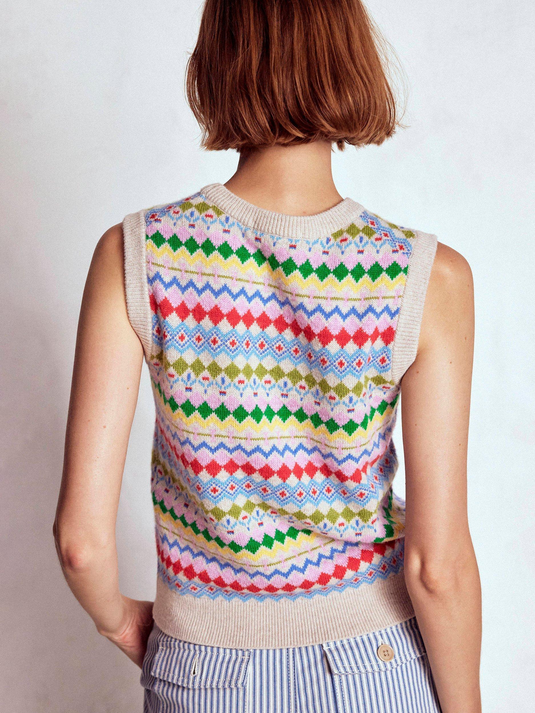 Product image 3 of 7, which shows Boden Edie Fair Isle Wool Blend Tank Top, Multi, XS