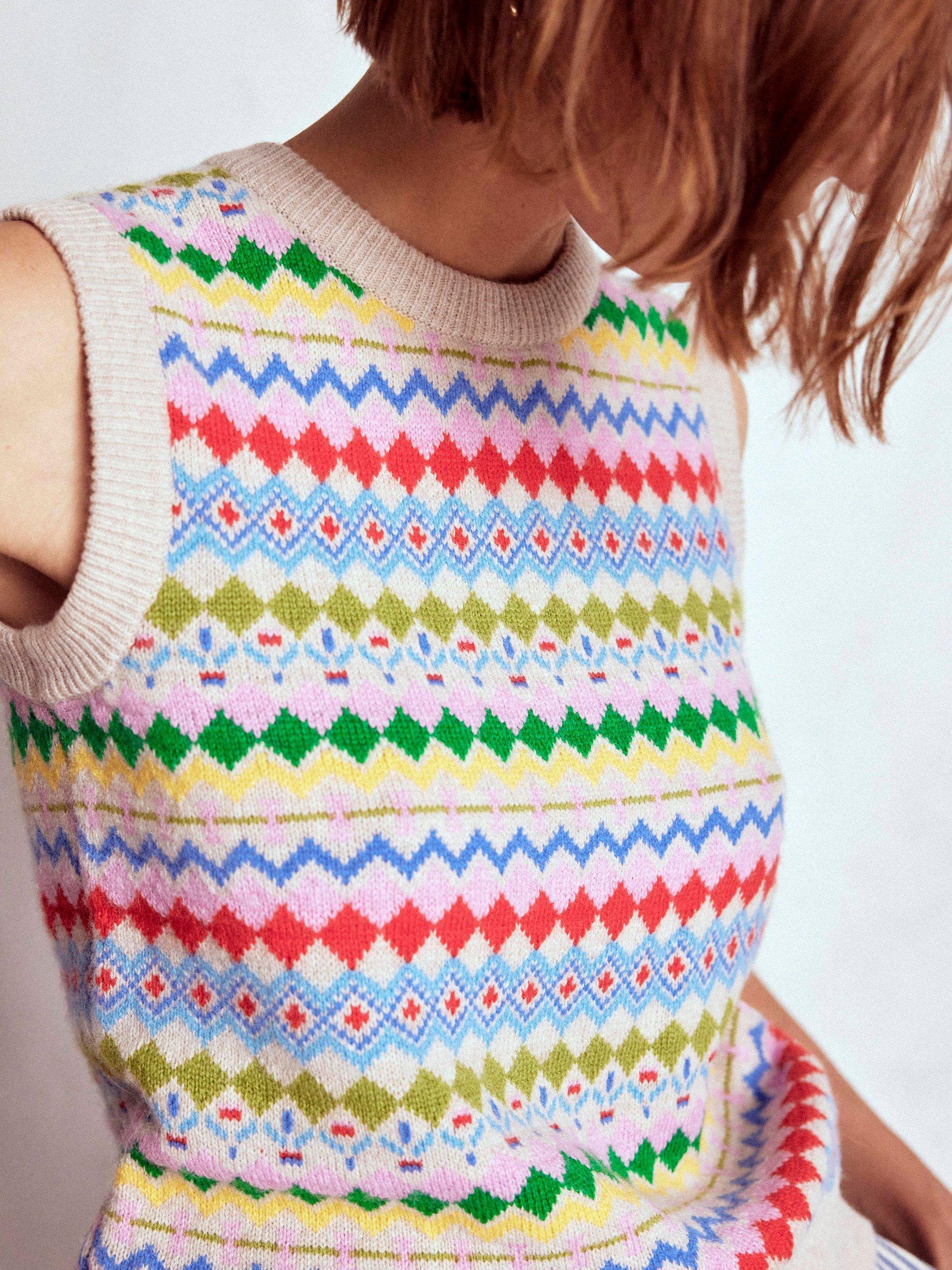 Product image 5 of 7, which shows Boden Edie Fair Isle Wool Blend Tank Top, Multi, XS