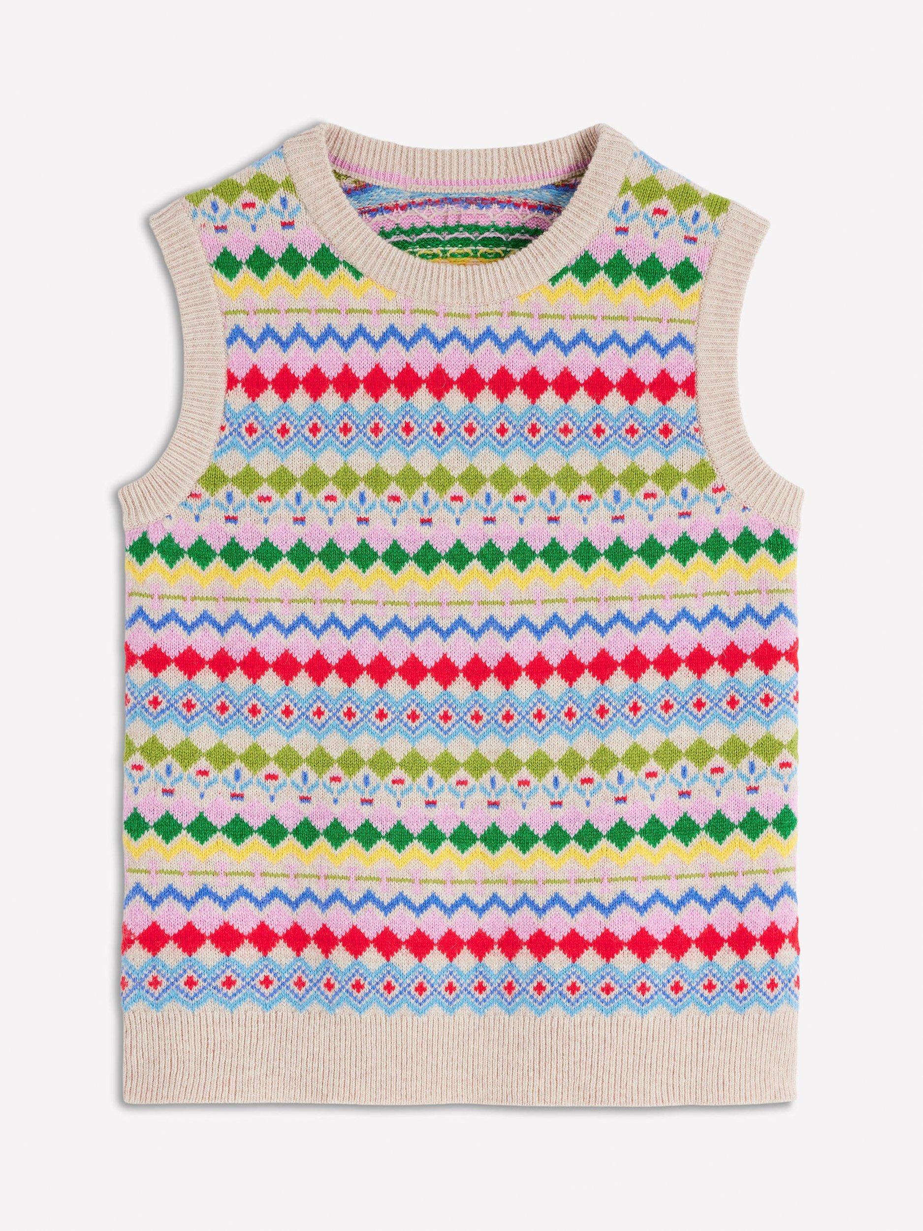 Product image 7 of 7, which shows Boden Edie Fair Isle Wool Blend Tank Top, Multi, XS