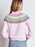 Boden Fae Fair Isle Frill Wool Blend Jumper, Sheer Pink/Multi