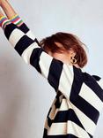 Boden Lara Stripe Relaxed Jumper, Navy/Ivory