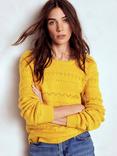 Boden Leticia Lace Trim Open Back Jumper, Golden Rye