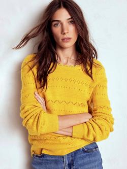 Boden Leticia Lace Trim Open Back Jumper, Golden Rye, Golden Rye