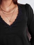 Boden Floral Lace Trim Top