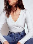 Boden Flora Lace Trim Top, White