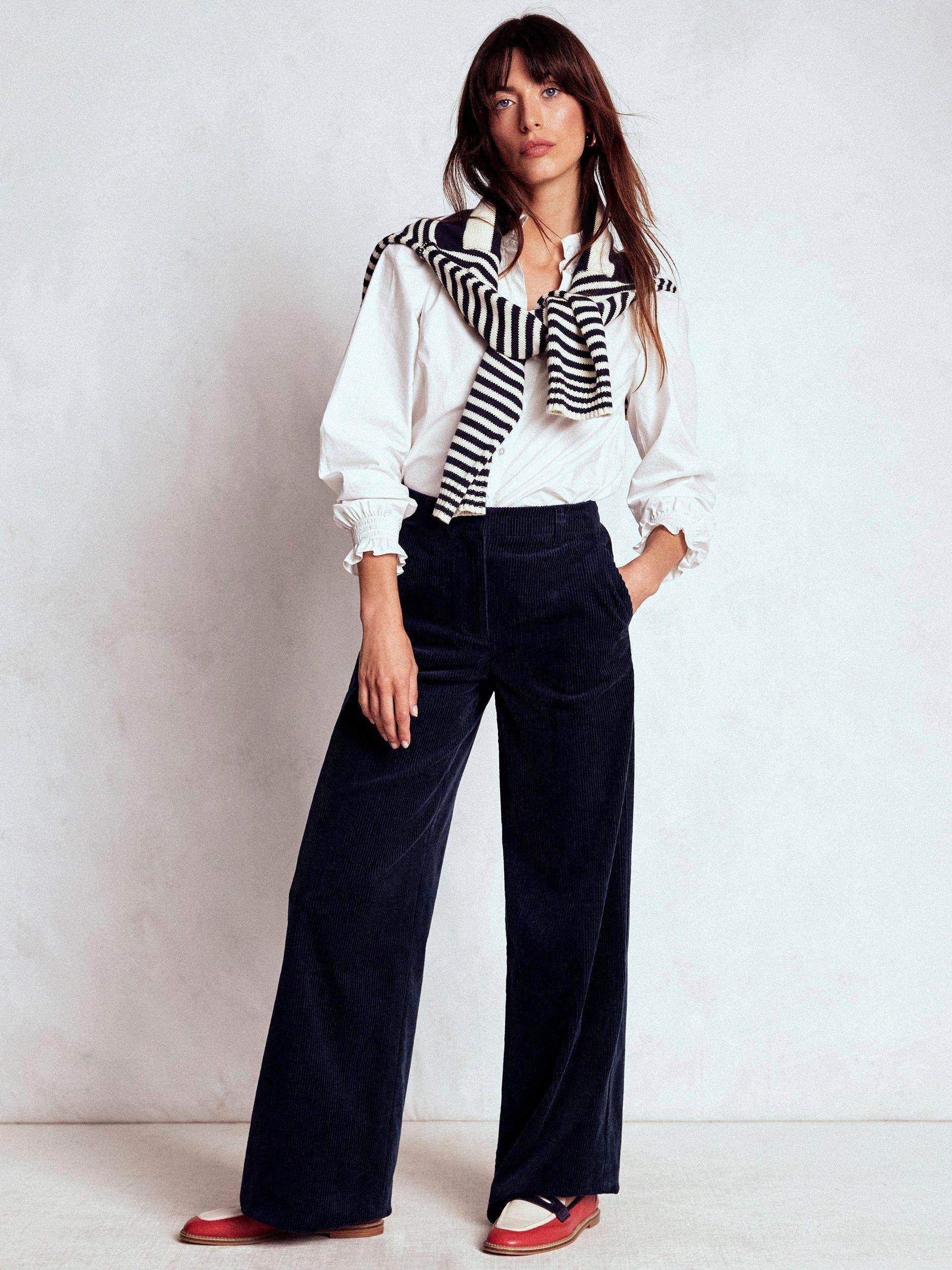 Product image 1 of 5, which shows Boden Belgravia Corduroy Trousers, Navy, 8