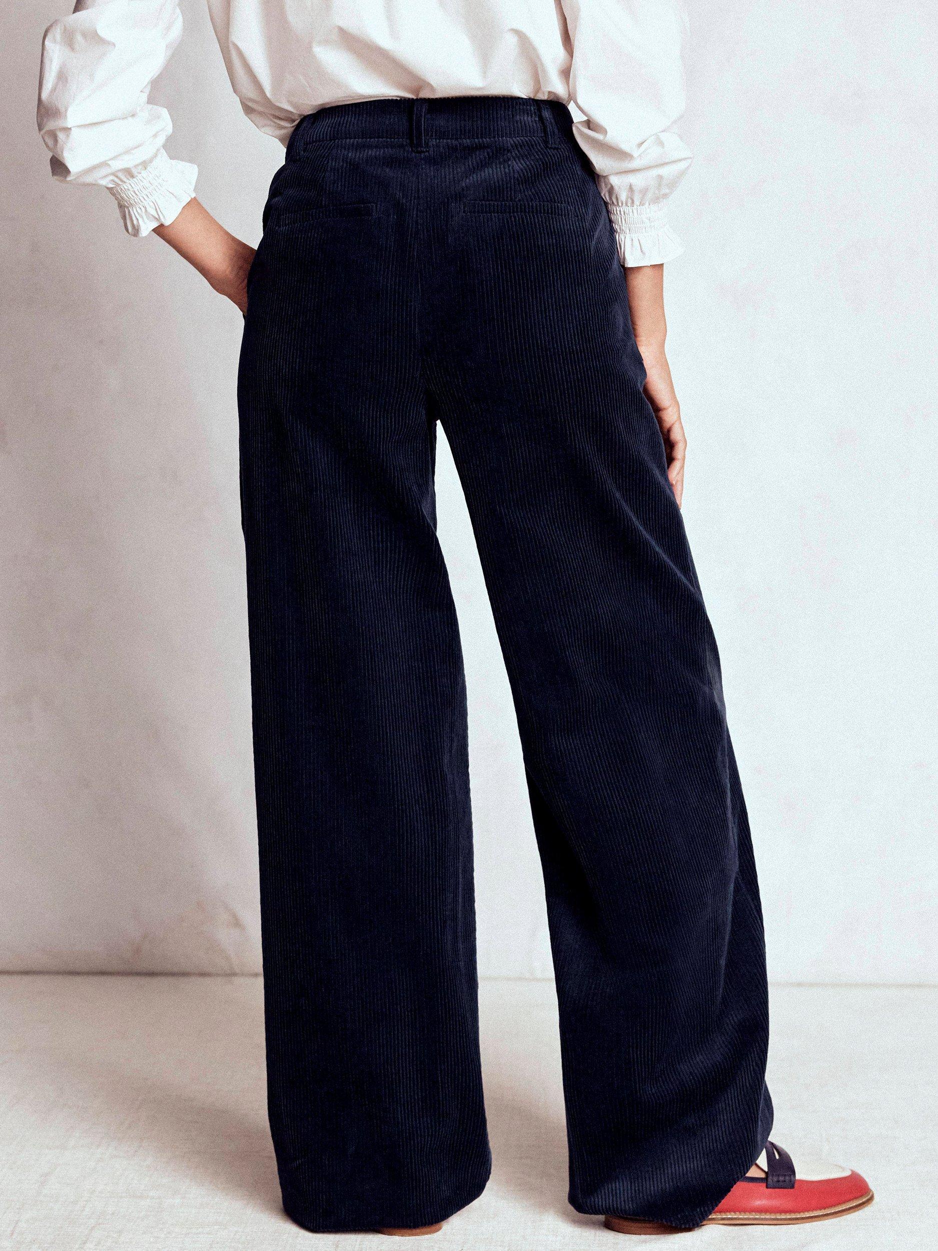 Product image 3 of 5, which shows Boden Belgravia Corduroy Trousers, Navy, 8