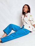 Boden Primrose Cropped Corduroy Trousers, Bright Blue