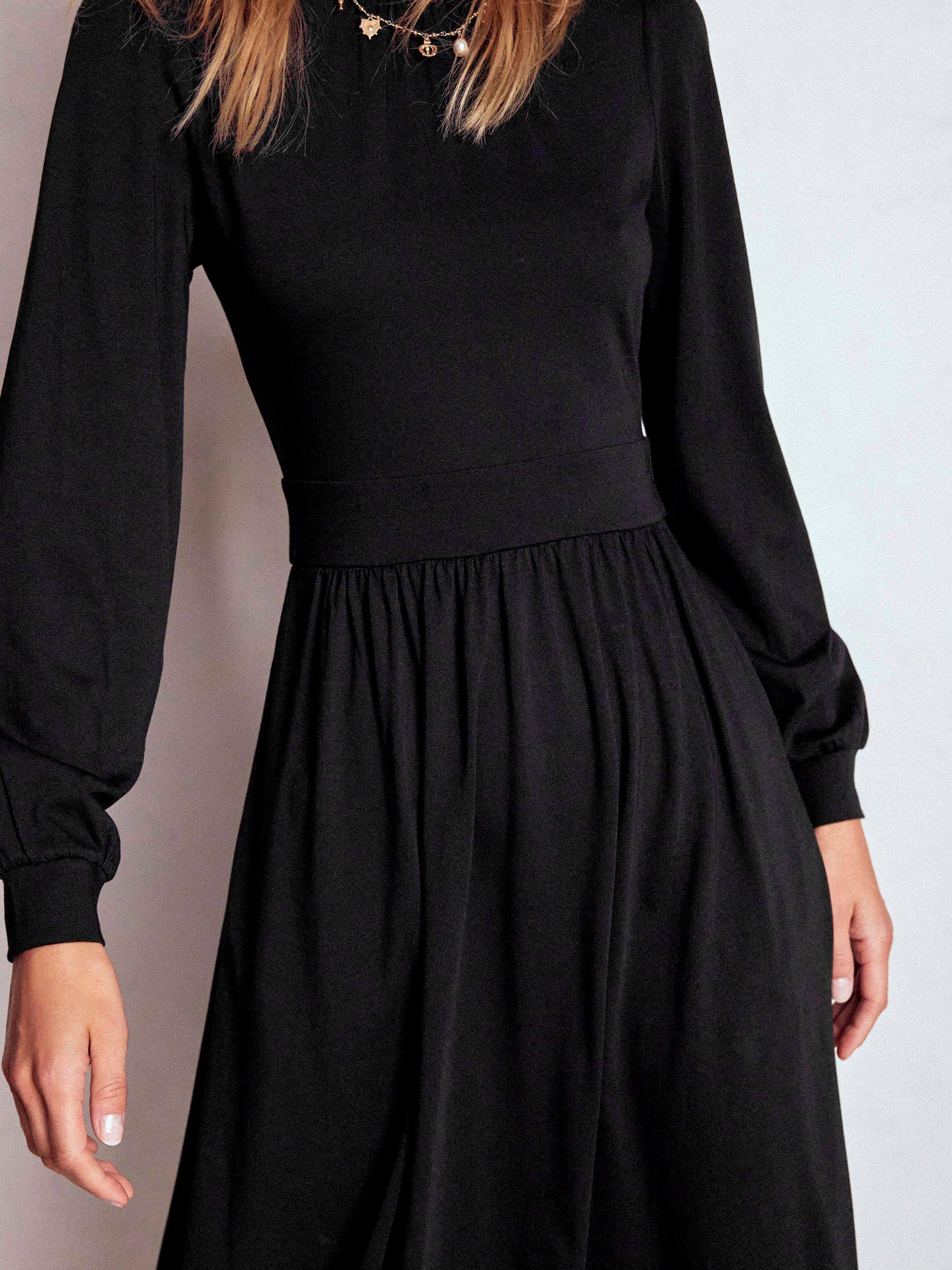 Product image 3 of 6, which shows Boden Alexandra Jersey Midi Dress, Black, 8