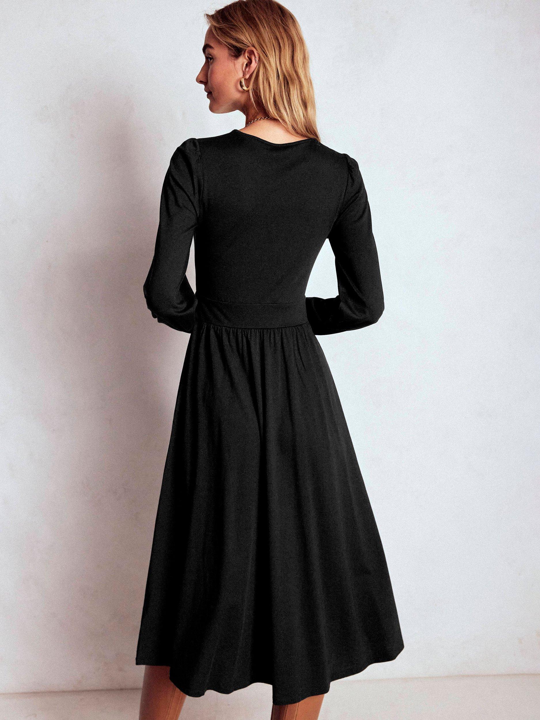 Product image 4 of 6, which shows Boden Alexandra Jersey Midi Dress, Black, 8
