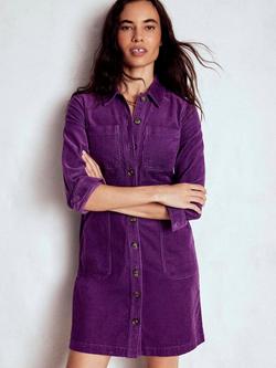 Boden Amanda Corduroy Cotton Blend Mini Dress, Viola Purple