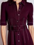 Boden Anita Ponte Midi Shirt Dress, Dark Cherry