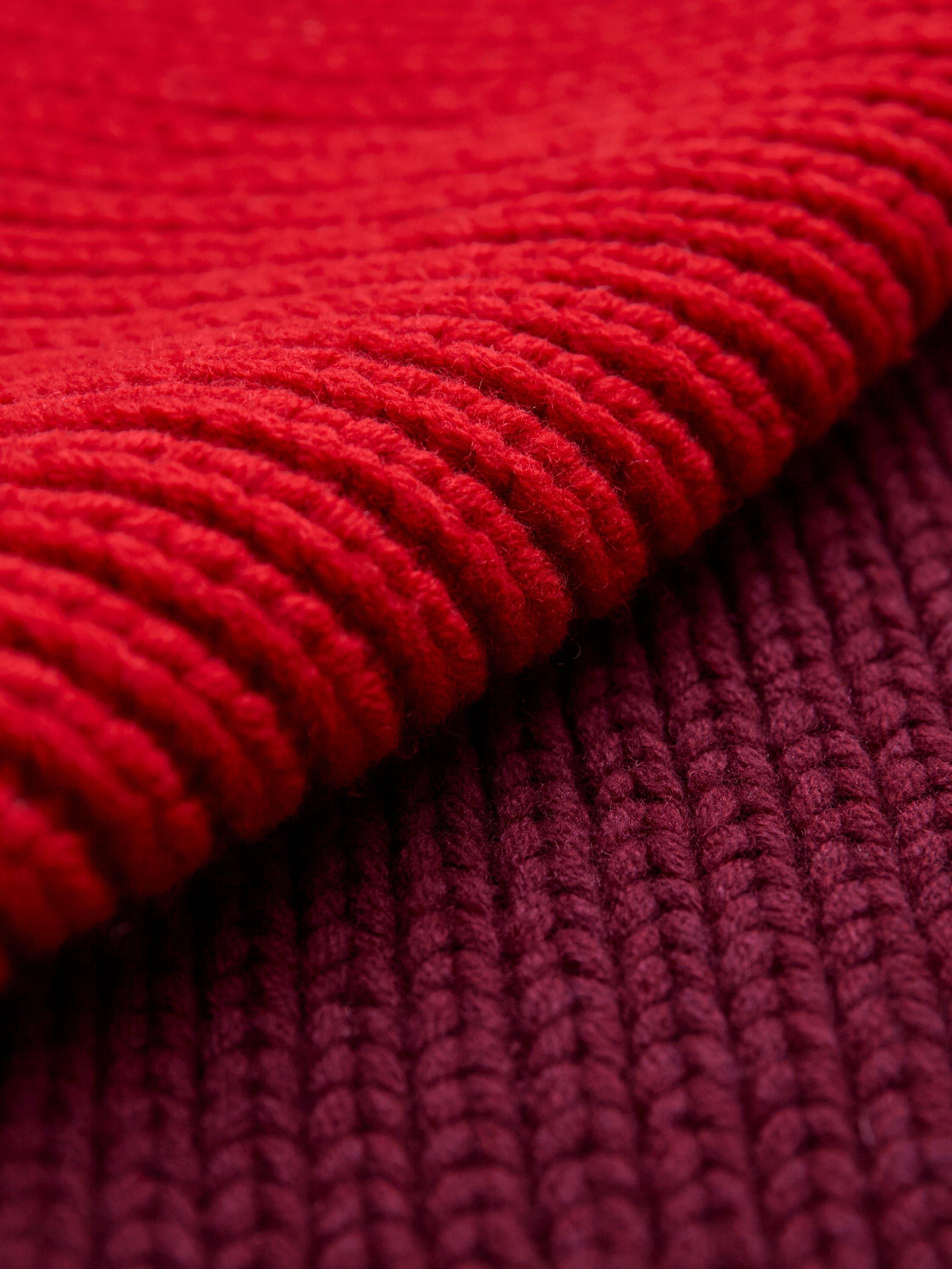 Product image 4 of 5, which shows Celtic & Co. Colour Block Print Lambswool Scarf, Merlot/Red, One Size