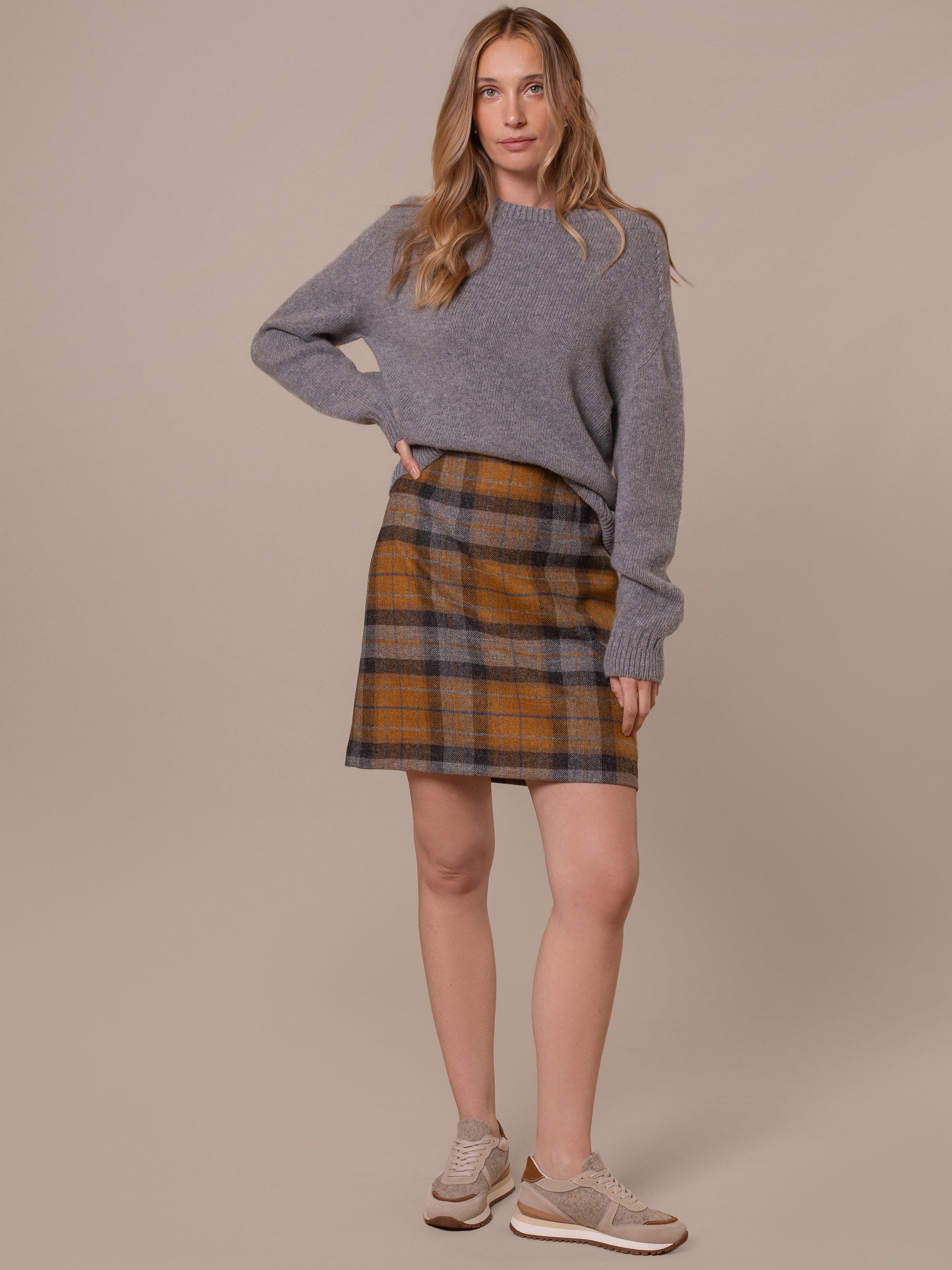 Celtic Celt Tartan Pure Wool Skirt, Ochre