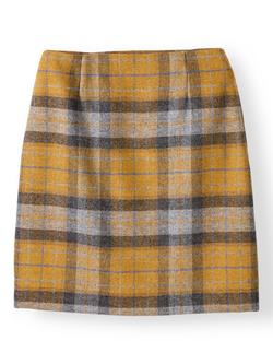 Celtic & Co. Celt Tartan Pure Wool Skirt, Ochre - view 2, Ochre
