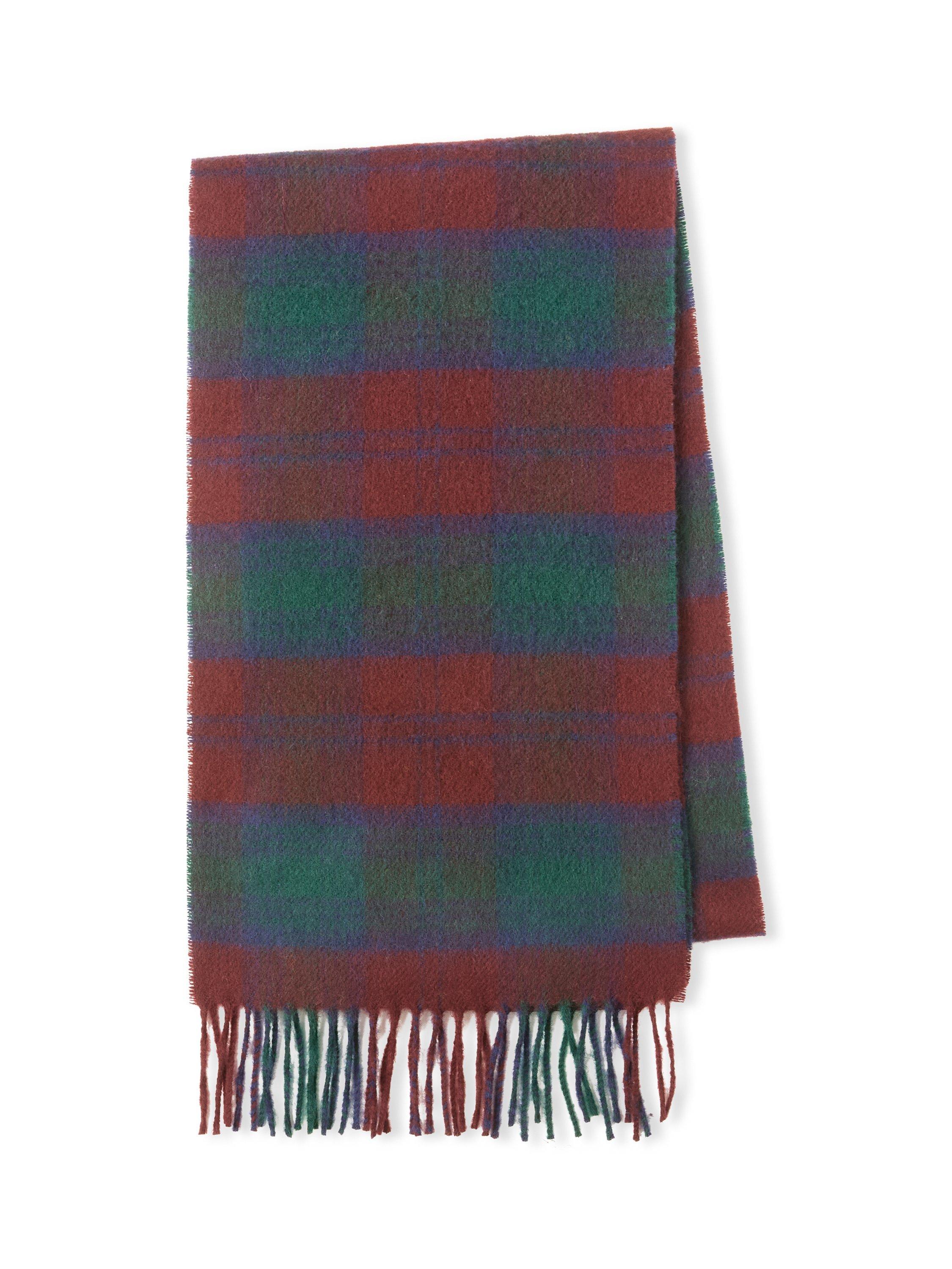 Product image 2 of 3, which shows Celtic & Co. Lambswool Tartan Scarf, Burgundy, One Size