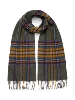 Celtic & Co. Lambswool Tartan Scarf, Olive